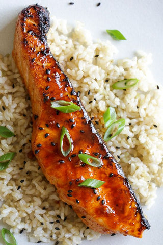 Korean BBQ Trout With Brown Rice